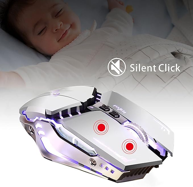 TENMOS T12 Wireless Gaming Mouse Rechargeable, 2.4G Silent Optical Wireless - Image 5