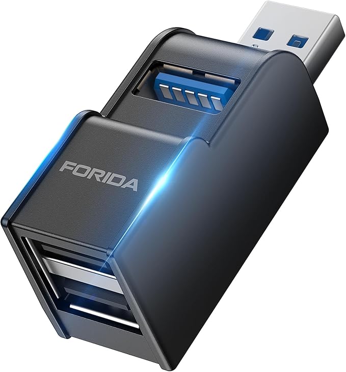 FORIDA 3 Ports USB 3.0 Adapter, USB Hub by FORIDA-Besttecforusbhubdockingstation