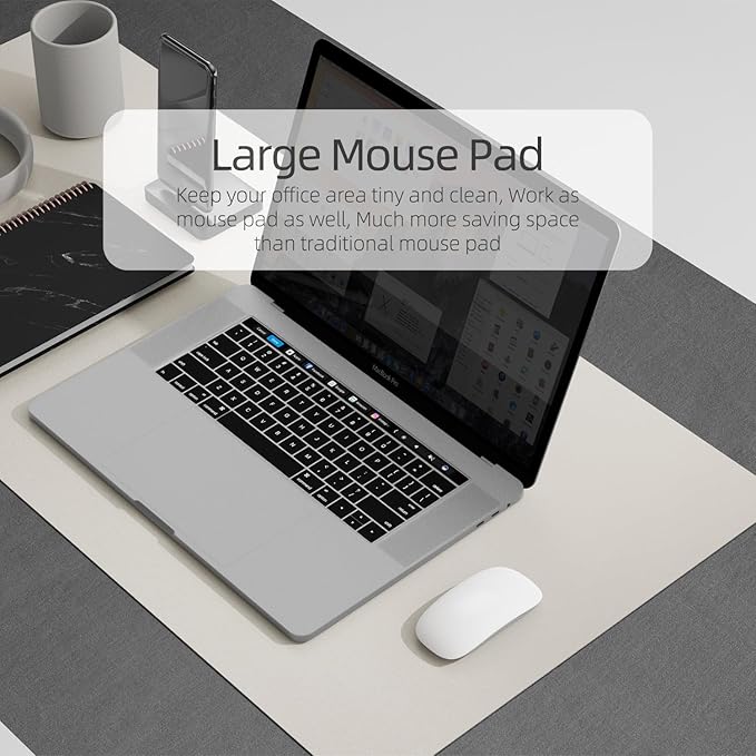 YSAGi Multifunctional Office Desk Pad, Ultra Thin Waterproof PU Leather Mouse - Image 4