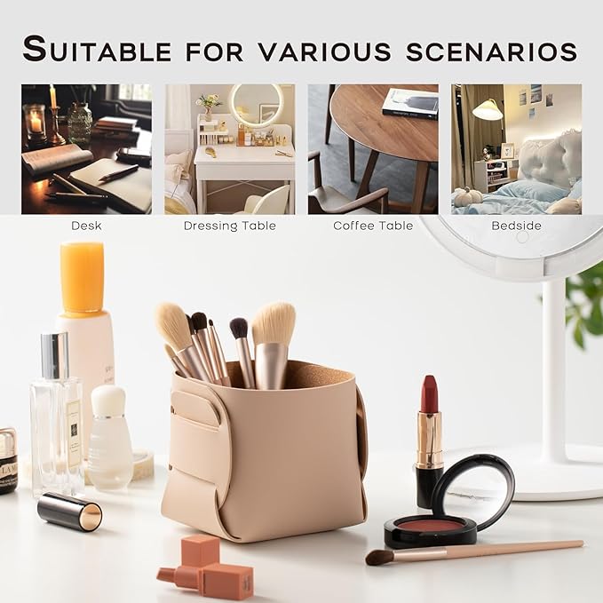 HOMIEAZICOZI 2-Pack Cork Leather Desk Accessories Storage - Image 5