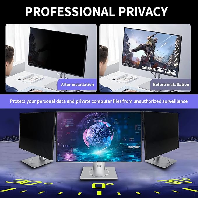 Magnetic Privacy Screen for 27 Inch Monitor – Removable Anti-Glare Blue Light - Image 3