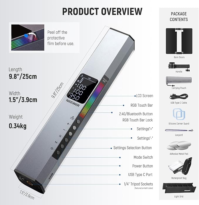 NEEWER RGB1 LED Tube Light Stick - Image 9