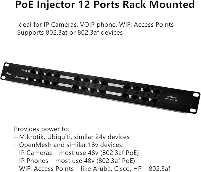 PoE Texas POE-12-24v60w | 12 Port Passive PoE Injector - Image 6