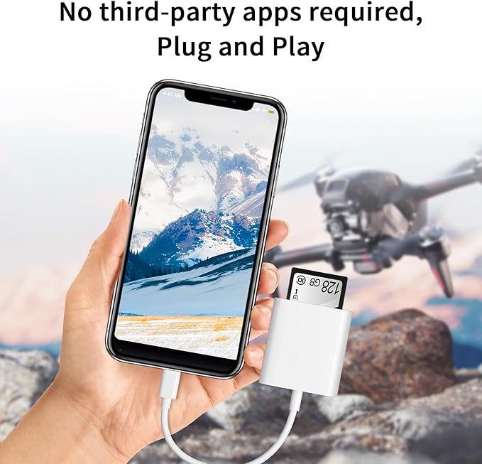 SD Card Reader for iPhone iPad Camera, Dual Card Slot Memory Card Reader - Image 6