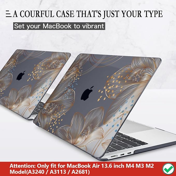 CISSOOK Gorgeous Flower Case for MacBook Air 13.6 inch M4 M3 M2 2025 2024 2022 - Image 3