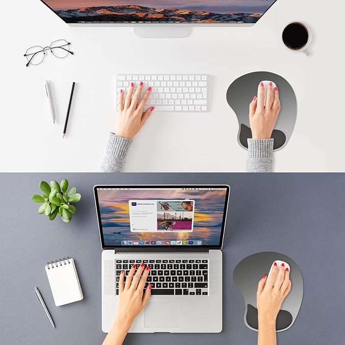 ITNRSIIET Ergonomic Mouse Pad, Cushioned Gel Wrist Rest, Non-Slip Base - Image 2