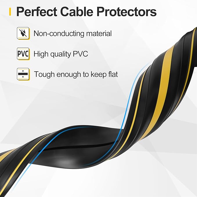 Floor Cord Cover 10Ft Heavy Duty PVC Floor Cable Protector Electric Cord Hider - Image 3
