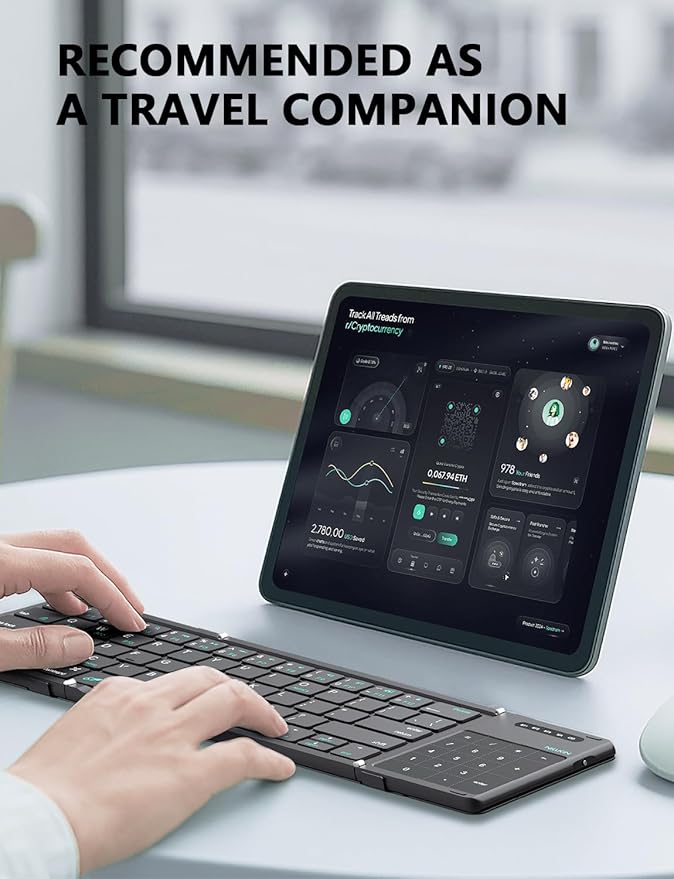 Nillkin Foldable Keyboard with Touchpad, Full Size Keys, Large Trackpad Small - Image 7