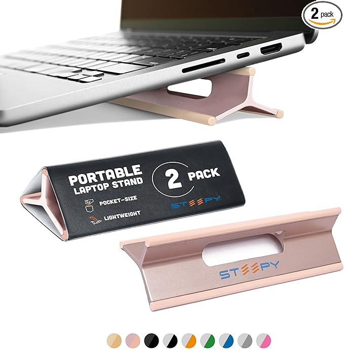 Steepy Portable Laptop Stand for Desk – Adjustable Height, & Portable Laptop by Steepy