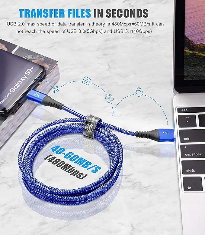 sweguard USB Type C Charger Cable iPhone 15 Charger Nylon Braided Cord - Image 5