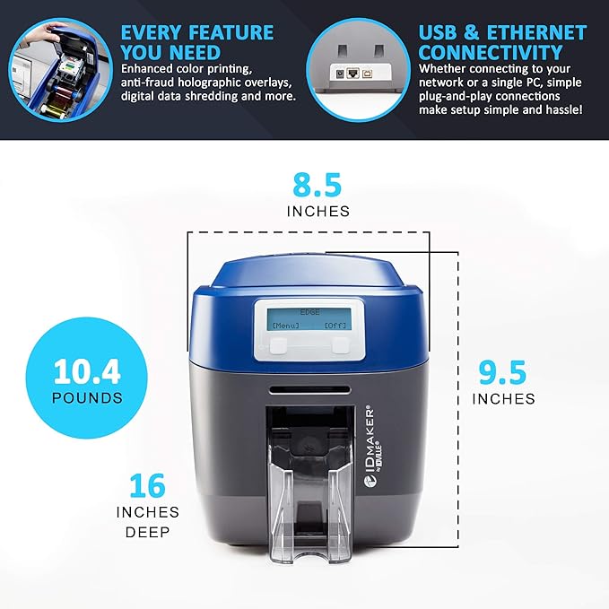 ID Maker Card Edge 2 Sided Printer Machine & Supply Kit - Image 2