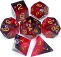 Haxtec Sharp Edge DND Dice Set Purple Red Resin Dice Silver Flakes D&D Dice by HaxtecDice