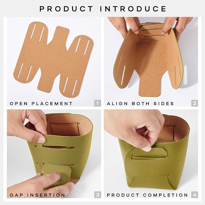 HOMIEAZICOZI 2-Pack Cork Leather Desk Accessories Storage - Image 6