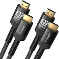 JSAUX HDMI Cables 2.1 2-Pack 6FT, 48Gbps 8K & 4K Ultra High Speed Braided HDMI by JSAUX