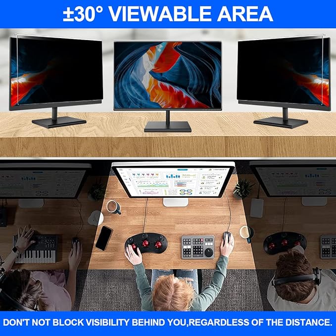 Computer Privacy Screen Filter 27" Hanging Privacy Screen Protector Compatible - Image 3