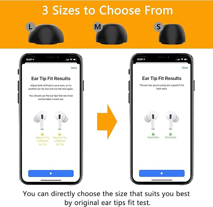 Memory Foam Tips for AirPods Pro, Upgraded Memory Foam&Silicone Hybrid Ear Tips - Image 5