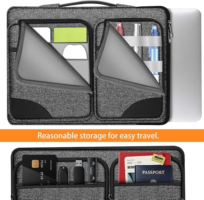 ZINZ Laptop Case 15 15.6 16 inches Sleeve Slim Briefcase Spill-Resistant Handbag - Image 4