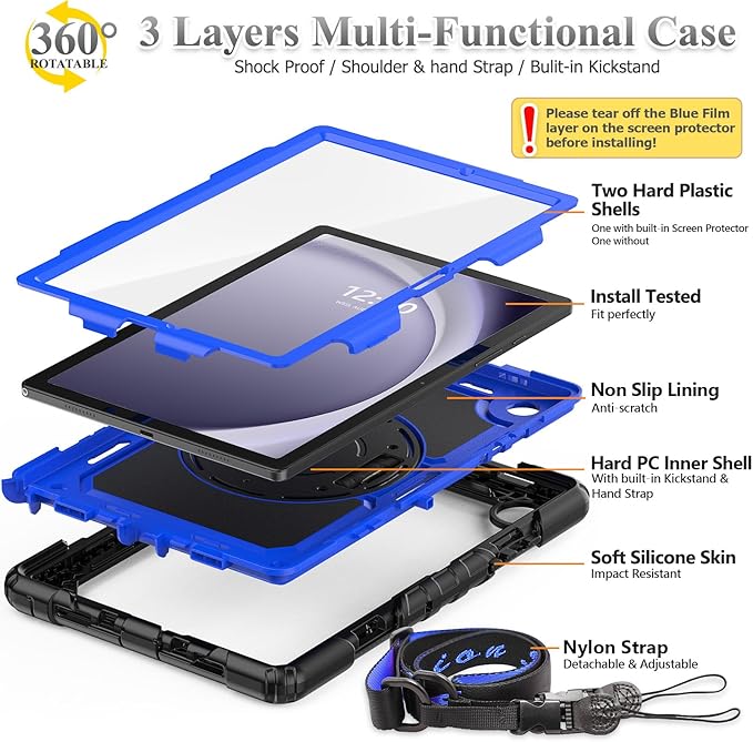 SEYMAC stock Case for Samsung Galaxy Tab A9 8.7'', Full-Body Drop Protection - Image 8