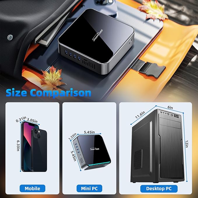 DreamQuest Mini PC W 11 Pro, Intel 12th Gen N95, 16GB RAM, 512GB SSD | Mini - Image 7