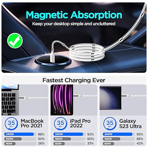 AICase Magnetic Charging Cable, Type C to Type C Super Organized Charging - Image 7