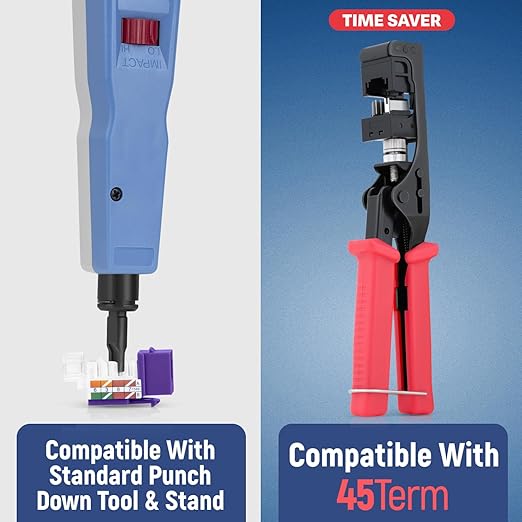 Everest 45° Angled RJ45 Cat5e Keystone Jacks 10-Pack in Purple - Image 5