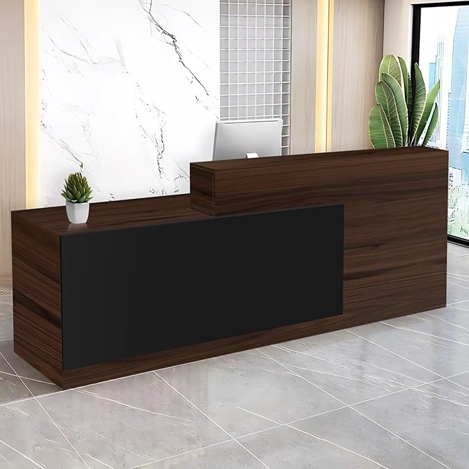 Reception Desk with Counter Modern Checkout Counter with Lockable Drawer by Unknown