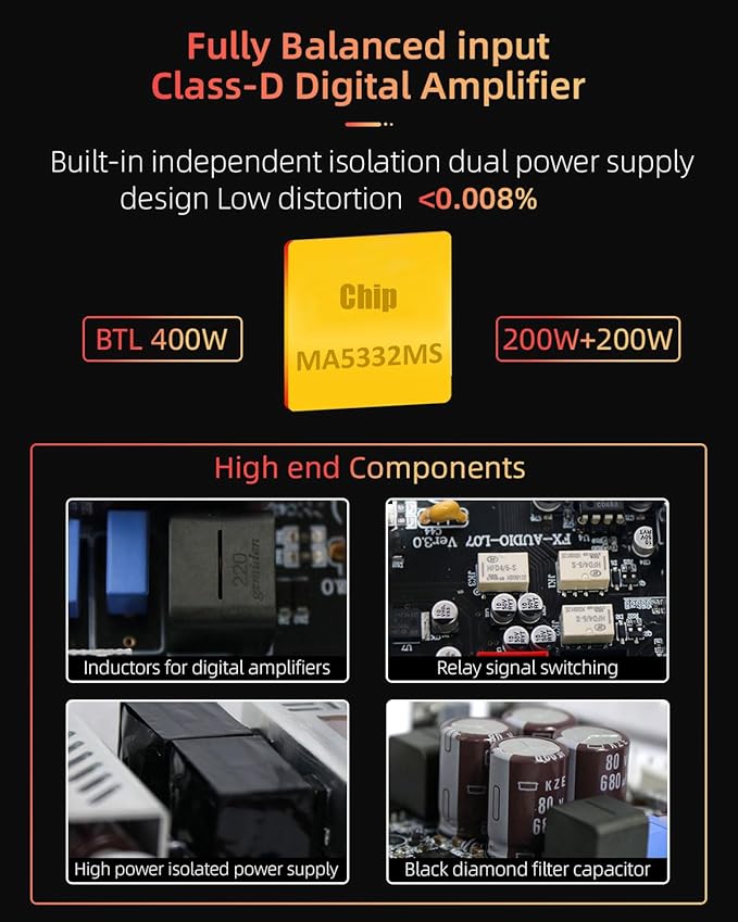 FX-Audio- L07 Stereo Audio Amplifier 200W x2 MA5332MS 2 Channel Class D Power - Image 9