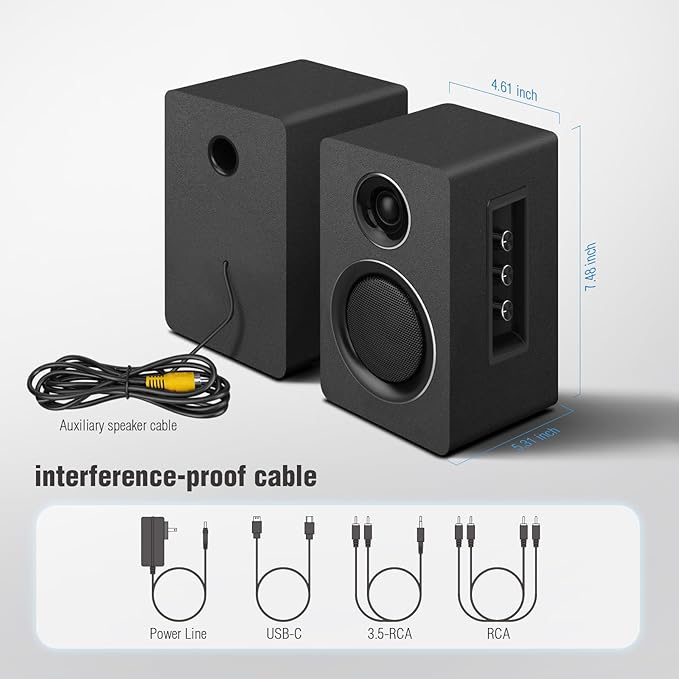 Computer Speakers for Desktop PC, Active Bookshelf Speaker - Image 7