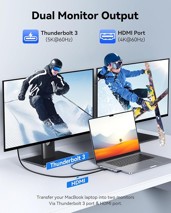 USB C Adapter HDMI Hub for MacBook Pro/Air M1 M2 M3 2024 2023 13" 15" 16" - Image 4