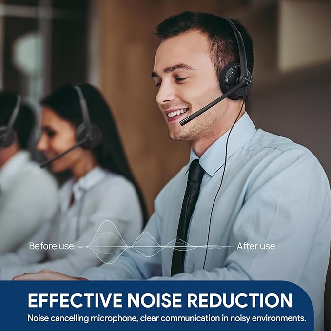 Yealink UH34 USB Headset with Noise Cancelling Mic, Work Headset - Image 2