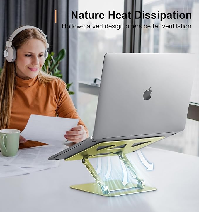 Laptop Stand for Desk, Adjustable Laptop Stand Holder and Riser, Foldable - Image 3