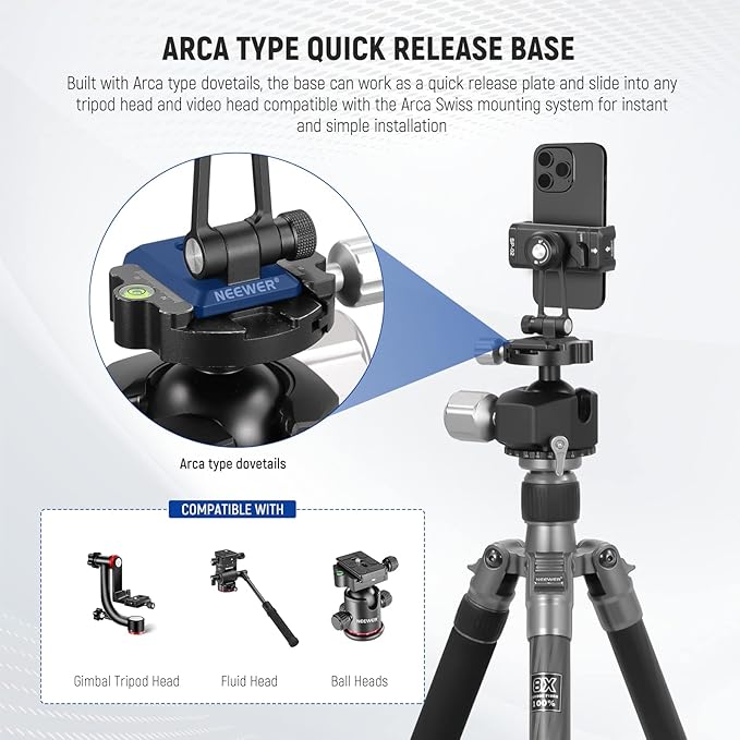 NEEWER Metal Phone Tripod Mount Adapter - Image 5