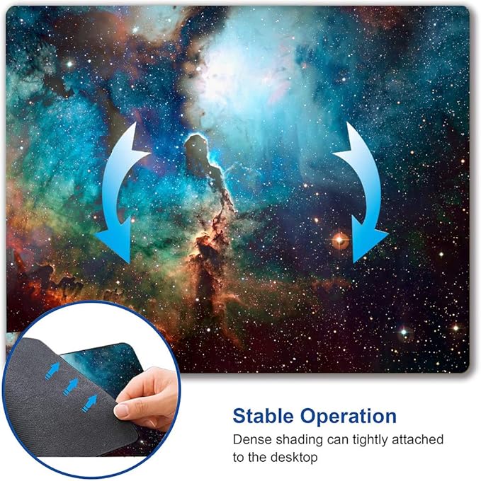 Mouse Pad, Galaxy Mouse Pad, Square Waterproof Mouse Pad Non-Slip Rubber Base - Image 6