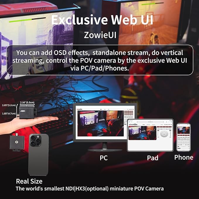 4K Native NDI|HX3 POV Box Camera PoE, Simultaneously HDMI & SDI Output - Image 5