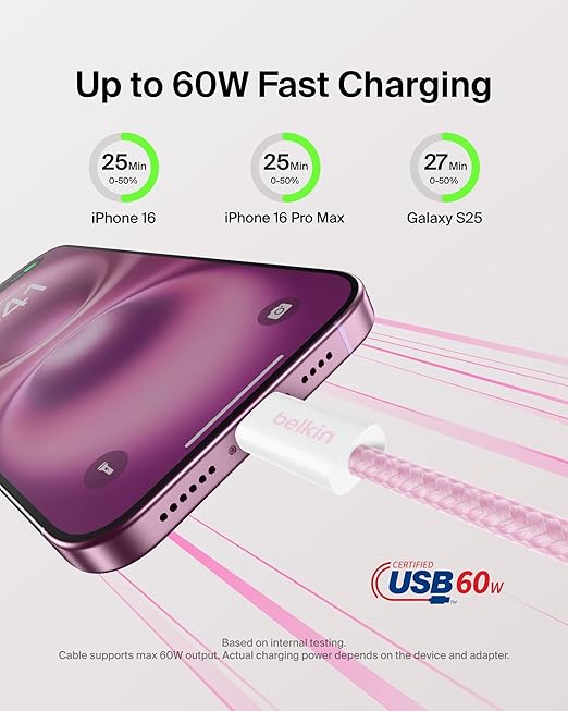 Belkin USB C to USB C Cable 2-Pack, 60W - Image 2