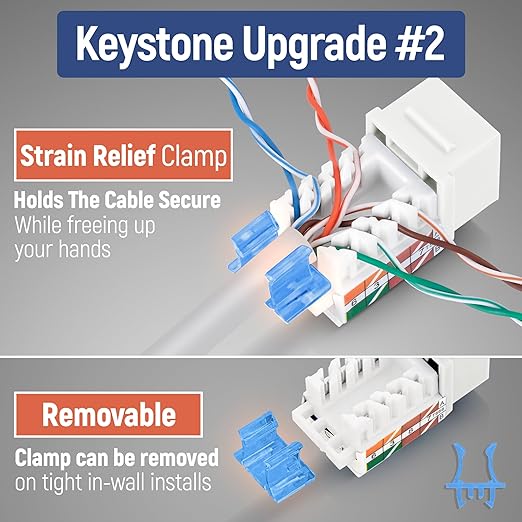 Everest 45° Angled RJ45 Cat5e Keystone Jacks 50-Pack in White - Image 4