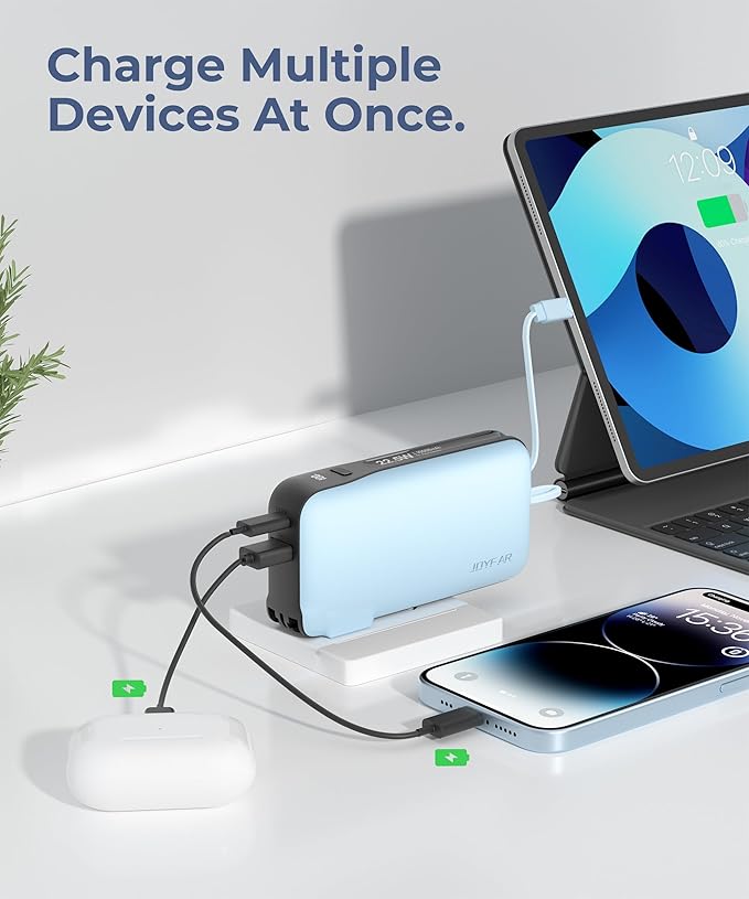 1 Pack Portable Charger with Built-in USB-C Cable & Plug, 000mAh 5V/4.5A Power - Image 7