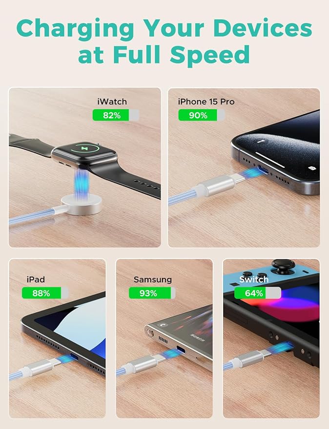 Blue-Upgraded 3 in 2 USB C Cable - Image 5