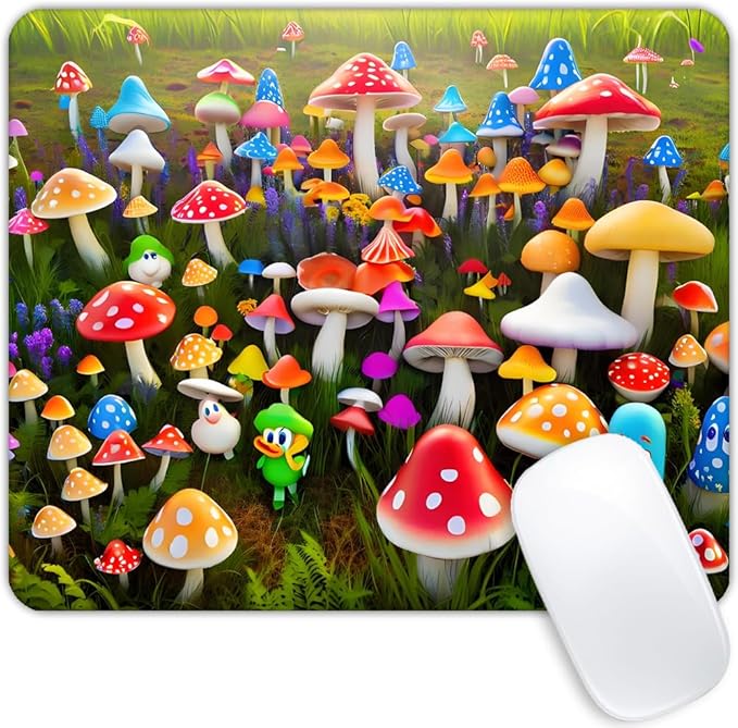 Happy Mushroom Mouse pad Customized Mousepad Non-Slip Rubber Base Mouse Pads by Goodsprout