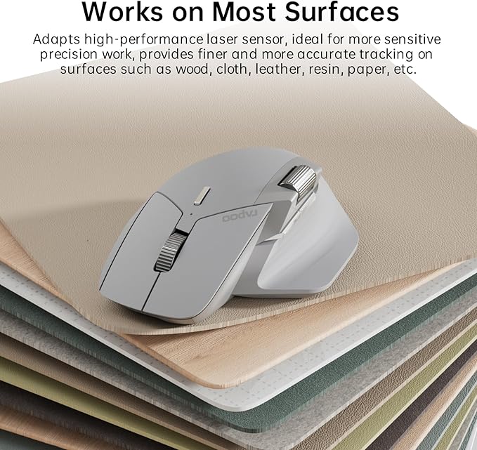 Rapoo MT760 Multi-Device Wireless Mouse, 11 Programmable Buttons, 4K DPI - Image 8