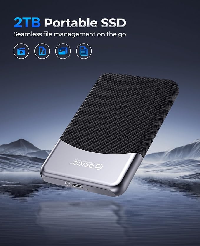 ORICO 2TB External SSD with 2 in 1 USB C Cable, Portable Solid State Drive USB - Image 2