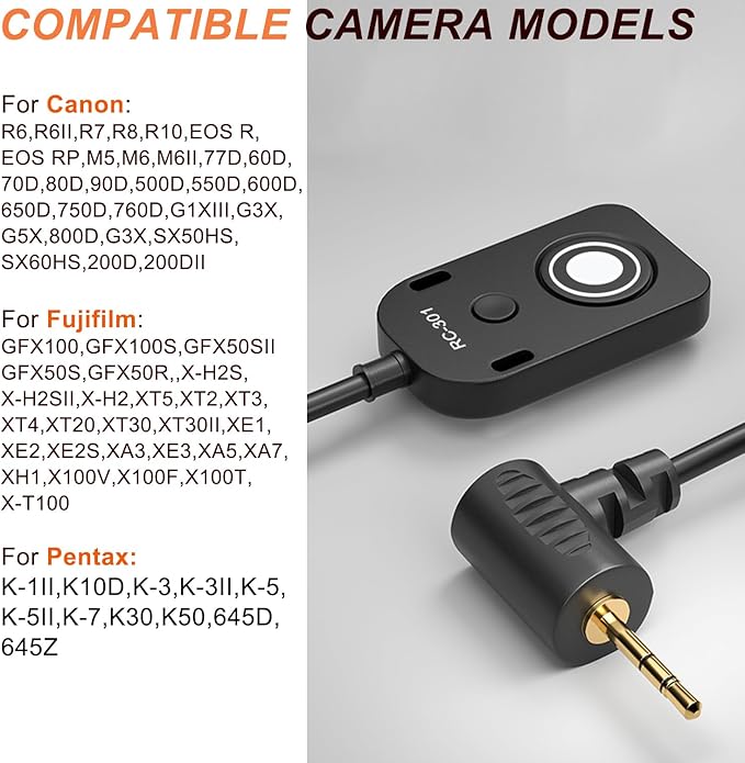 RS-60E3/RR100 for Canon/Fuji Remote Camera Cable Small Shutter Release Control - Image 7