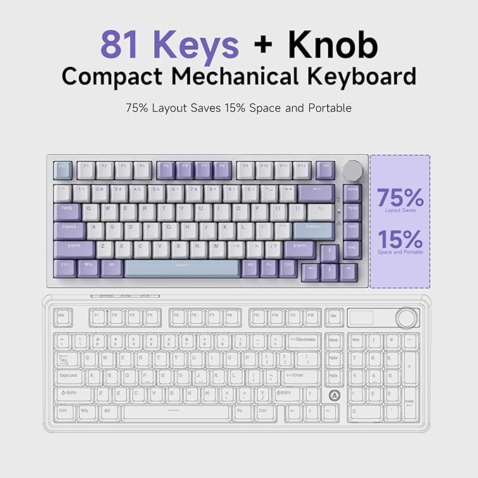Ajazz AK820 75% Wired Gasket Mechanical Gaming Keyboard - Image 7