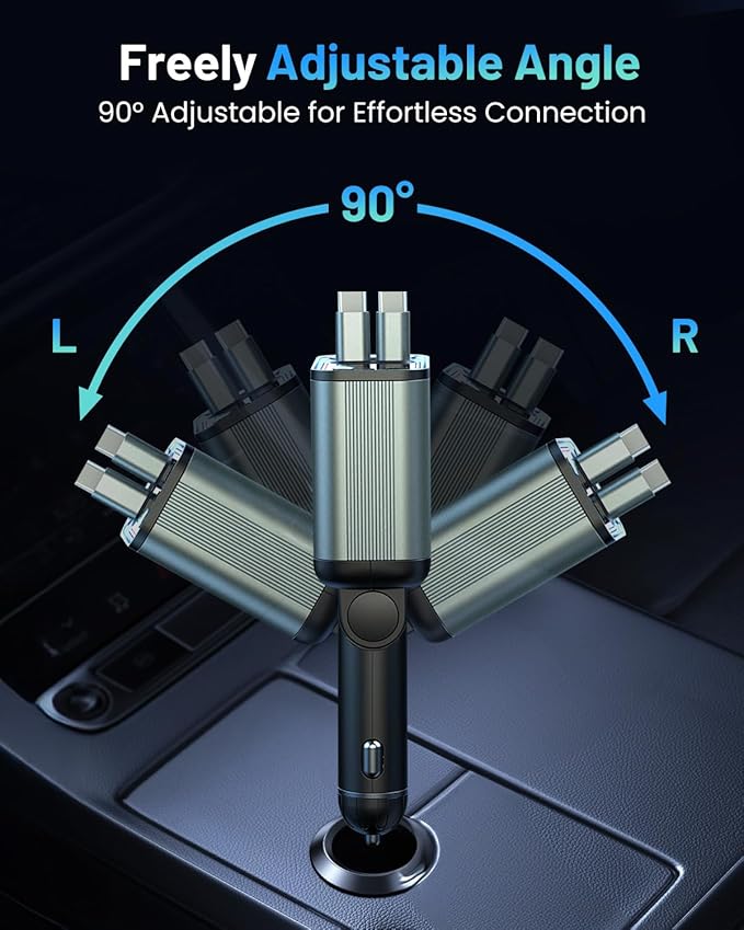 4 in 1 Retractable Car Charger - Image 6