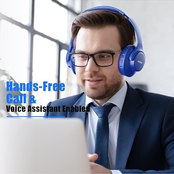 KVIDIO Bluetooth Headphones Over Ear, 65 Hours Playtime Wireless Headphones - Image 3