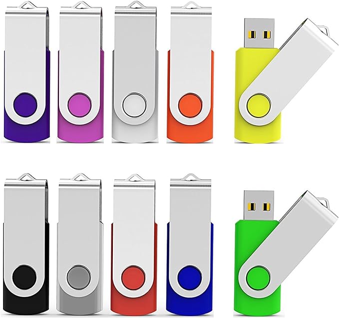 Aiibe 10 Pieces 32GB USB Flash Drive 10 Pack USB 2.0 Memory Stick Thumbdrives by Aiibe