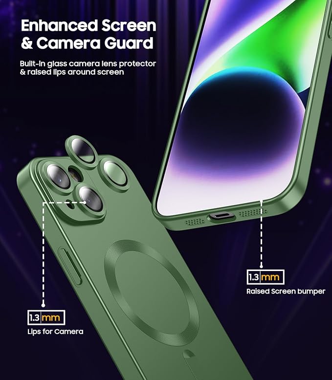 Magnetic for iPhone 14 Case Slim Soft Silicone Bumper Shockproof Metallic - Image 3