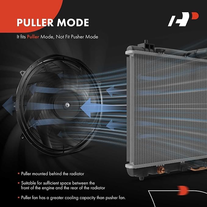 A-Premium 7.5'' 7.5 inch Slim Fan Pull Universal Electric Radiator Cooling Fan - Image 7
