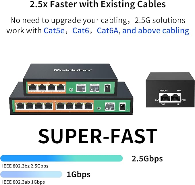 2.5Gb PoE Injector Adapter 90W, IEEE 802.3bt/at/af Compliant, Converts Non-PoE - Image 6