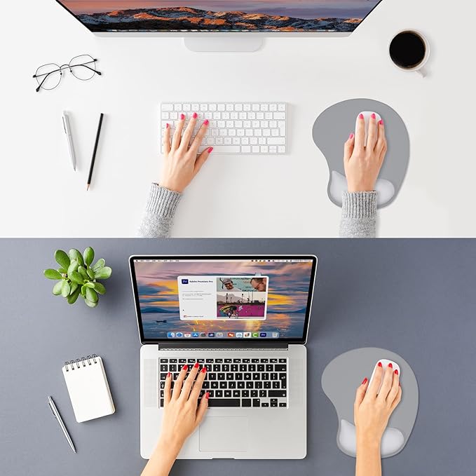 ITNRSIIET Ergonomic Mouse Pad, Cushioned Gel Wrist Rest, Non-Slip Base - Image 2